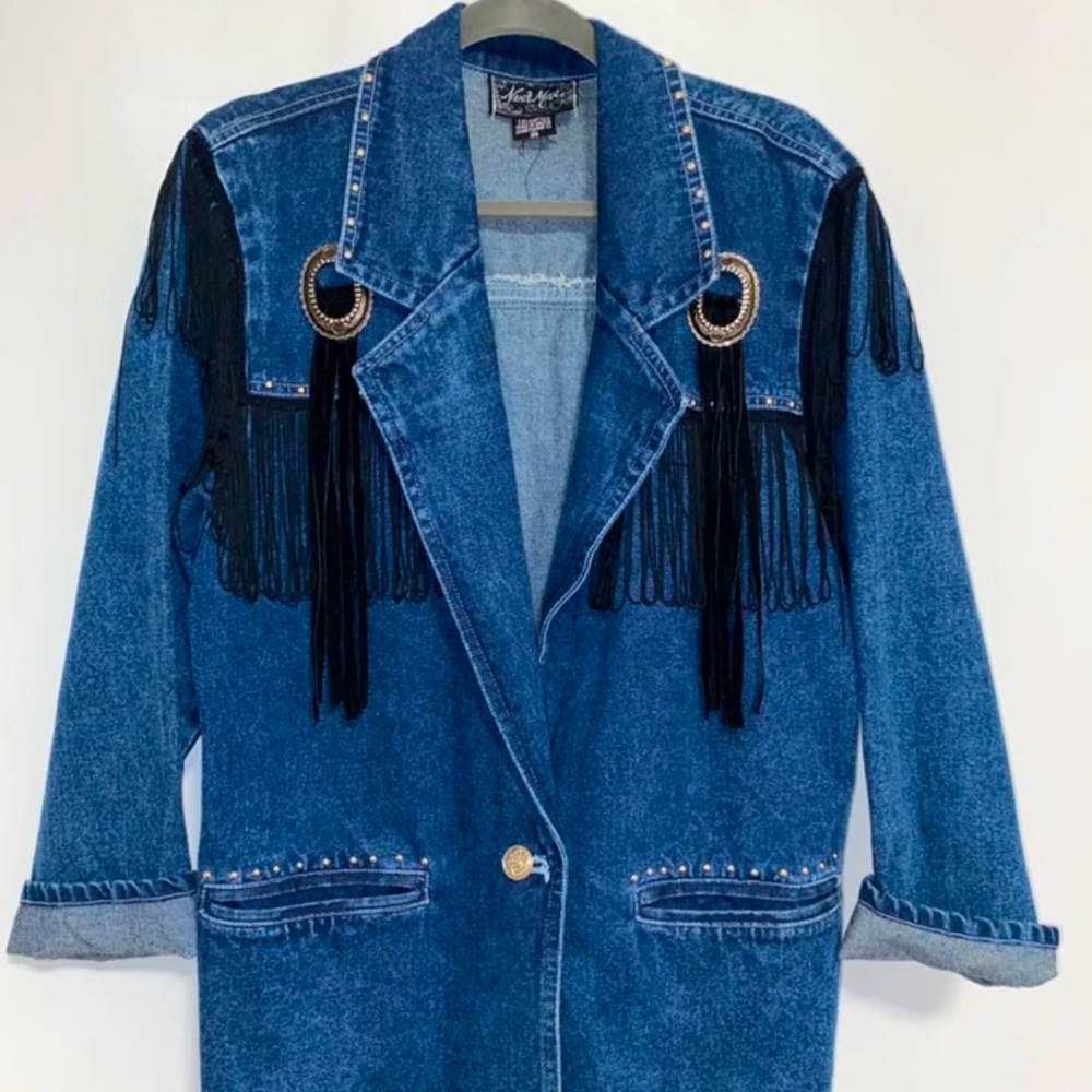 Vintage Western Fringe Denim Jacket